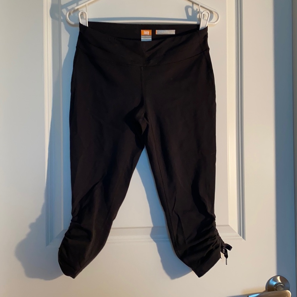 Black Capri leggings with ties
